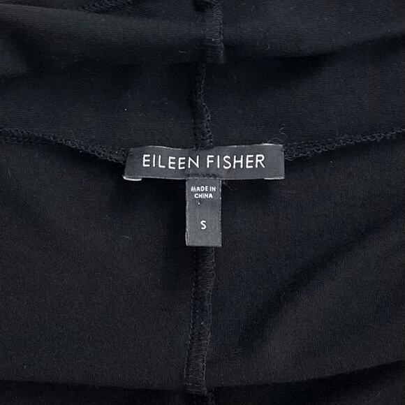 Eileen Fisher Black Open Front Cardigan Small Neutral Minimalist Layering Career - Picture 5 of 8